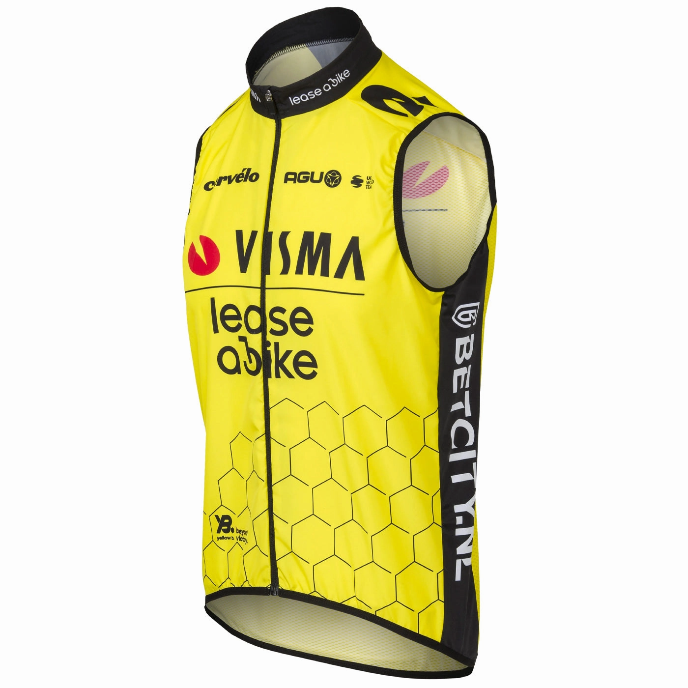 Agu Wind Team Visma Lease vest at bike 2024