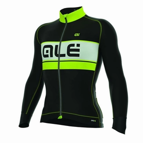 Ale Bering L/S jersey - Black Yellow Fluo