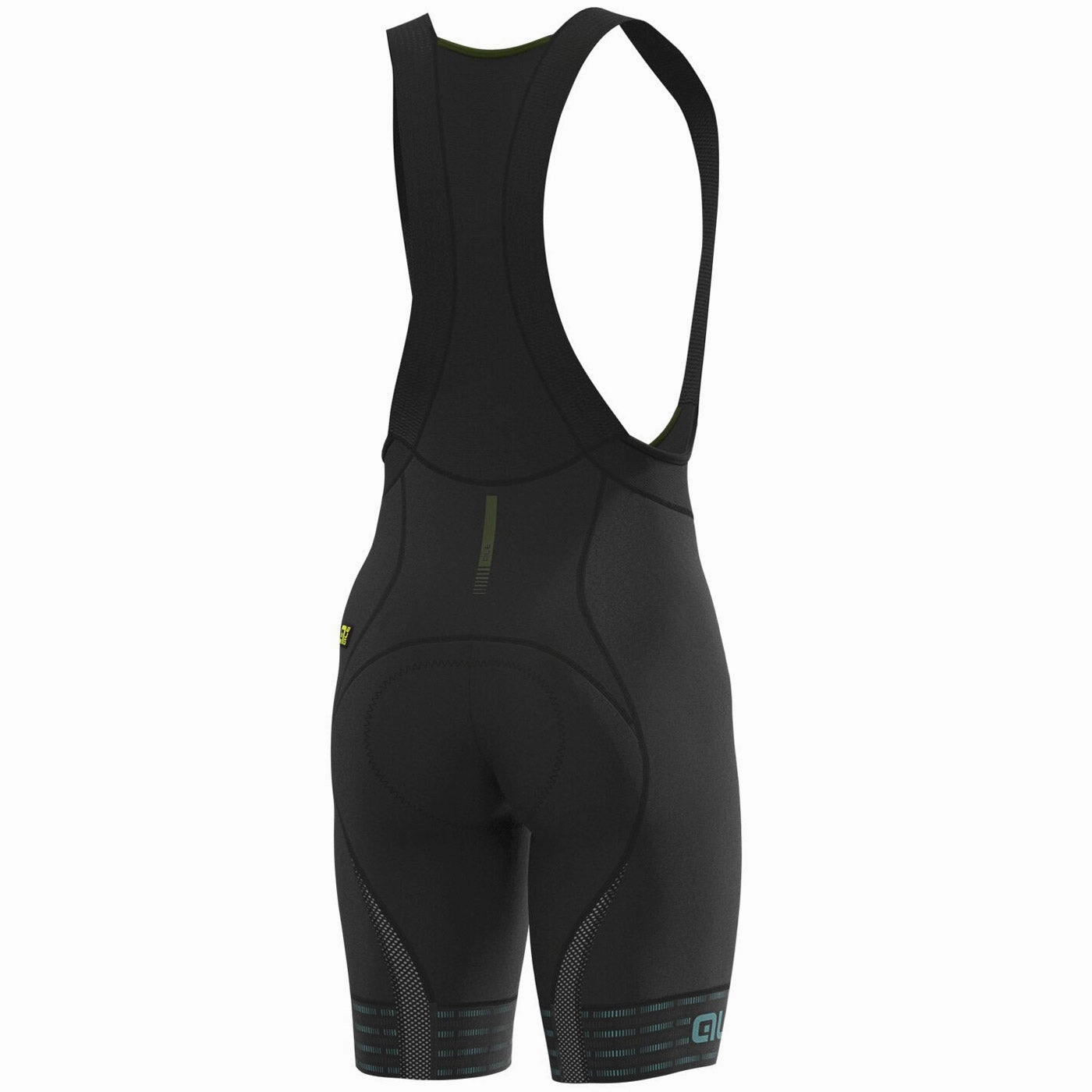 Ale PRR Green Road bib shorts - Black turquoise