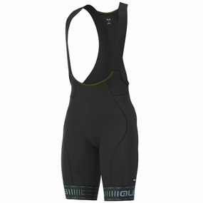 Ale PRR Green Road bib shorts - Black turquoise