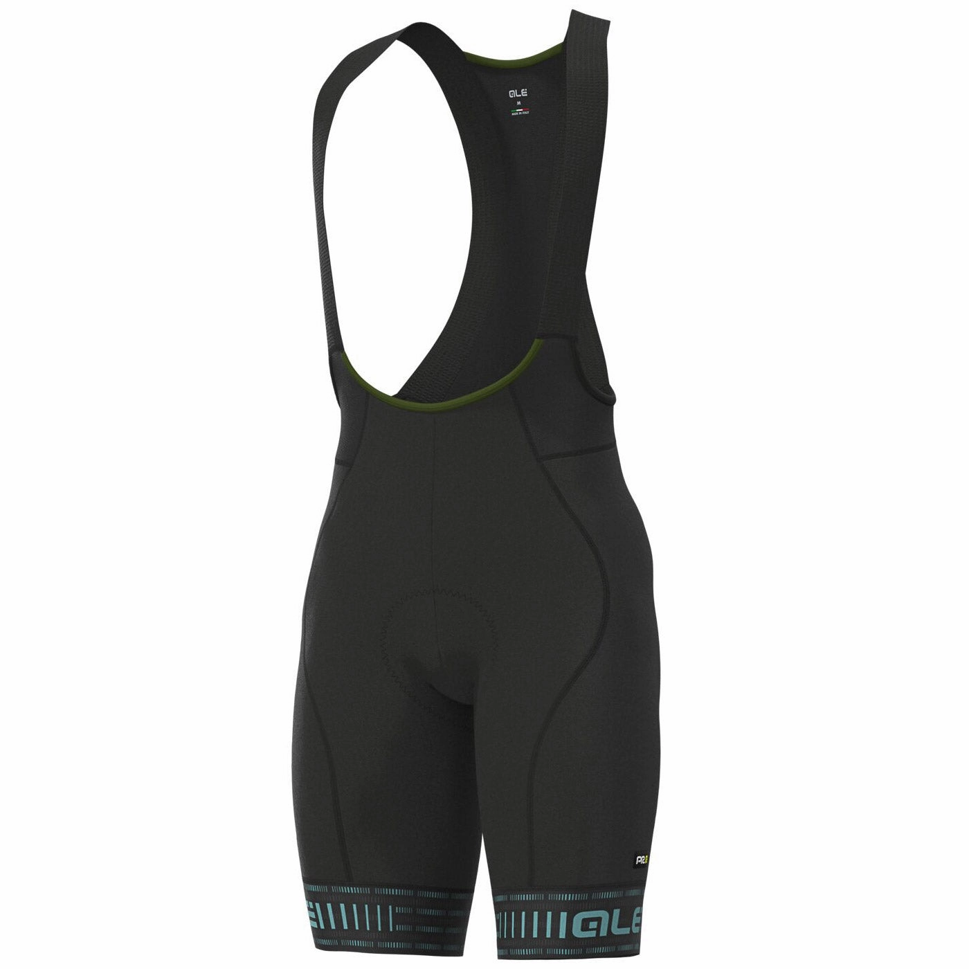 Ale PRR Green Road bib shorts - Black turquoise