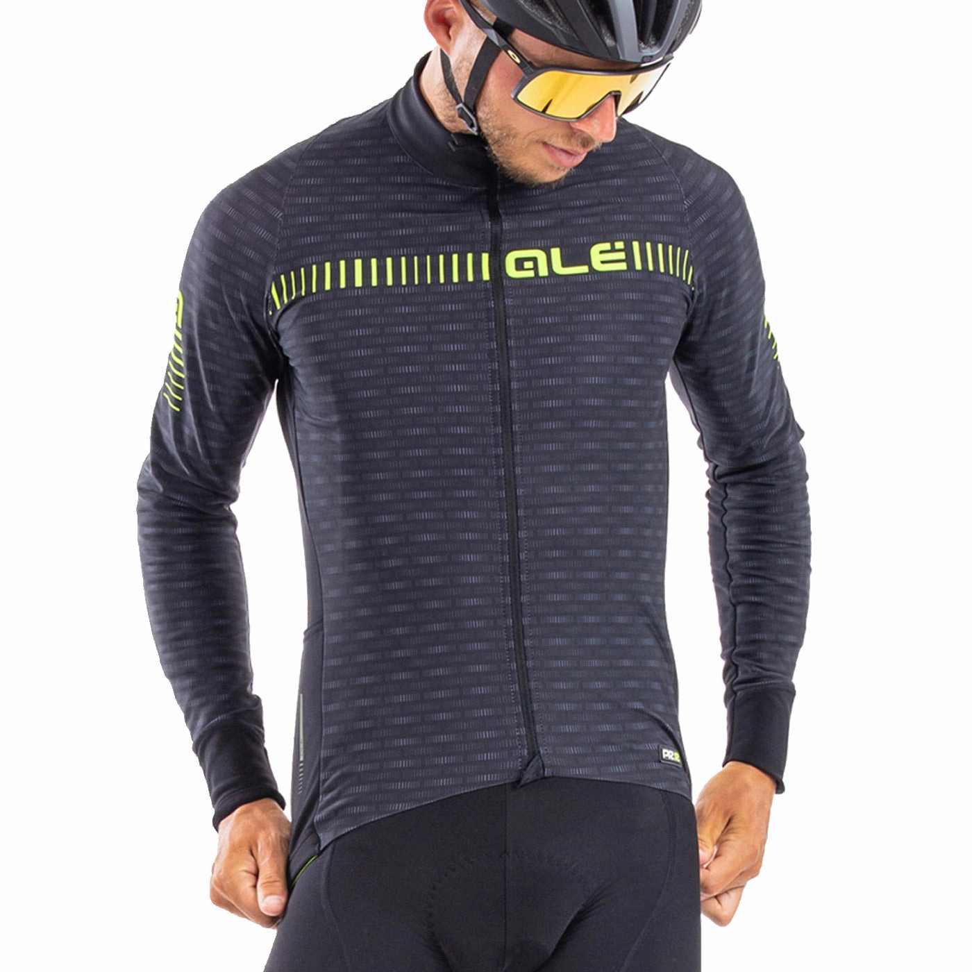 Ale PRR Green Road long sleeve jersey - Black yellow
