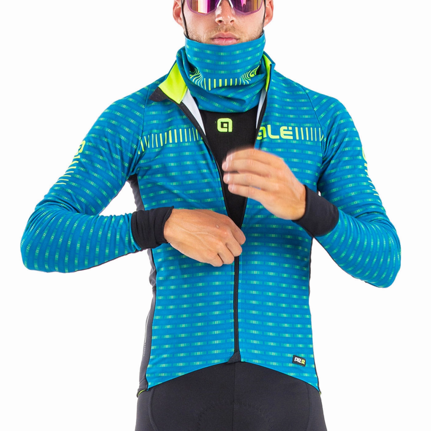 Ale PRR Green Road long sleeve jersey - Blue yellow