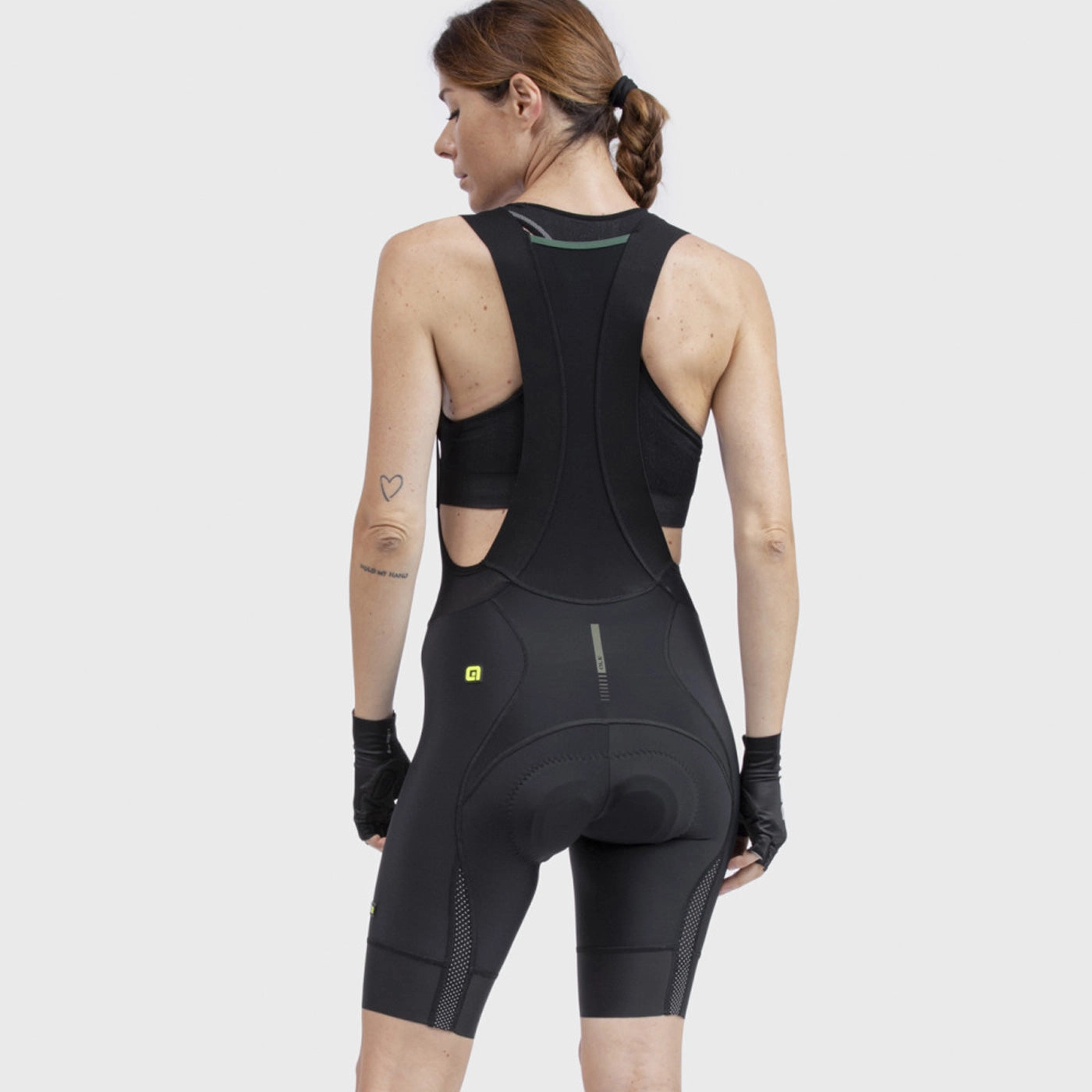 Ale PRR Green Speed woman bib shorts - Black