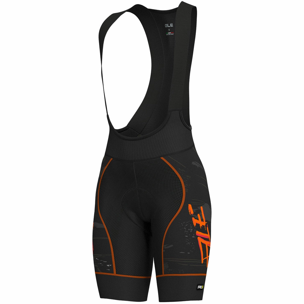 Ale PRR Romantic woman bib shorts - Black orange