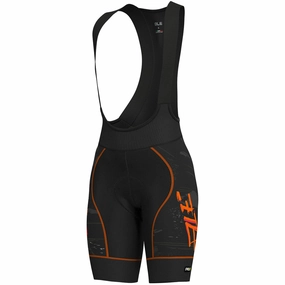 Ale PRR Romantic woman bib shorts - Black orange