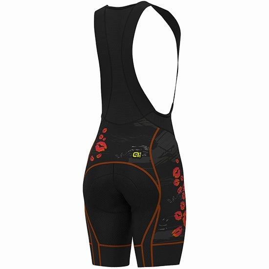 Ale PRR Romantic woman bib shorts - Black orange