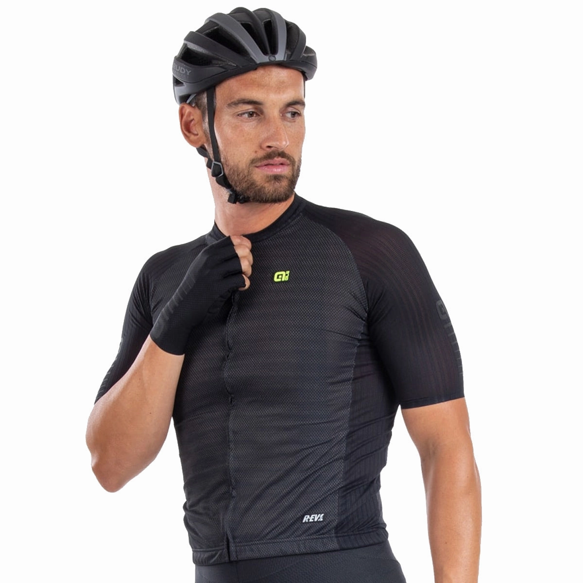 Ale R-EV1 Silver Cooling jersey - Black