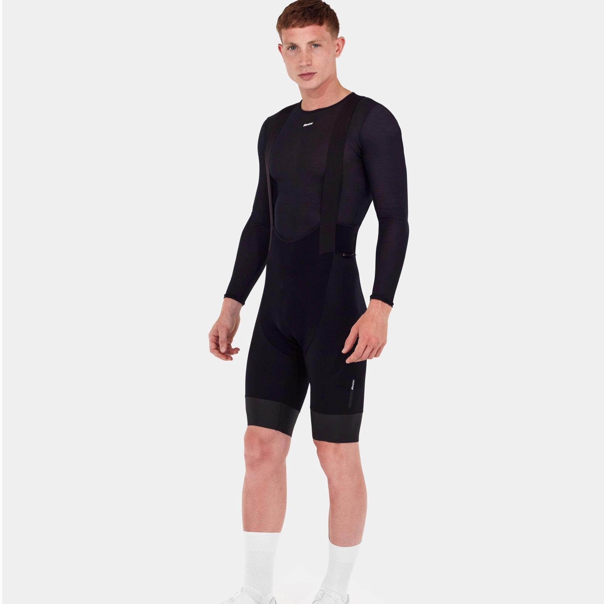 Bib shorts thermal Santini Adapt Sheel - Nero