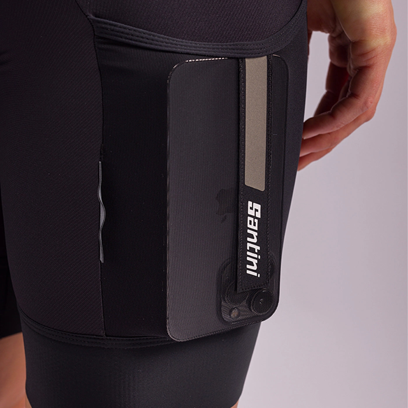 Bib shorts woman Santini Gravel - Black