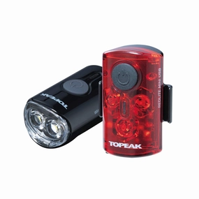 Bicycle Light Topeak Combo Whitelite Mini/Redlite Mini USB Black