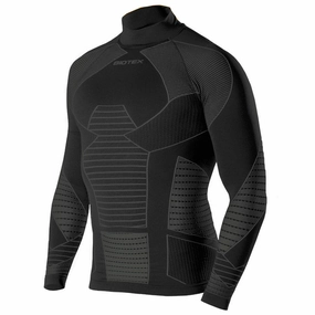 Biotex Turtleneck Icebreak L/S Base Layer - Black Grey