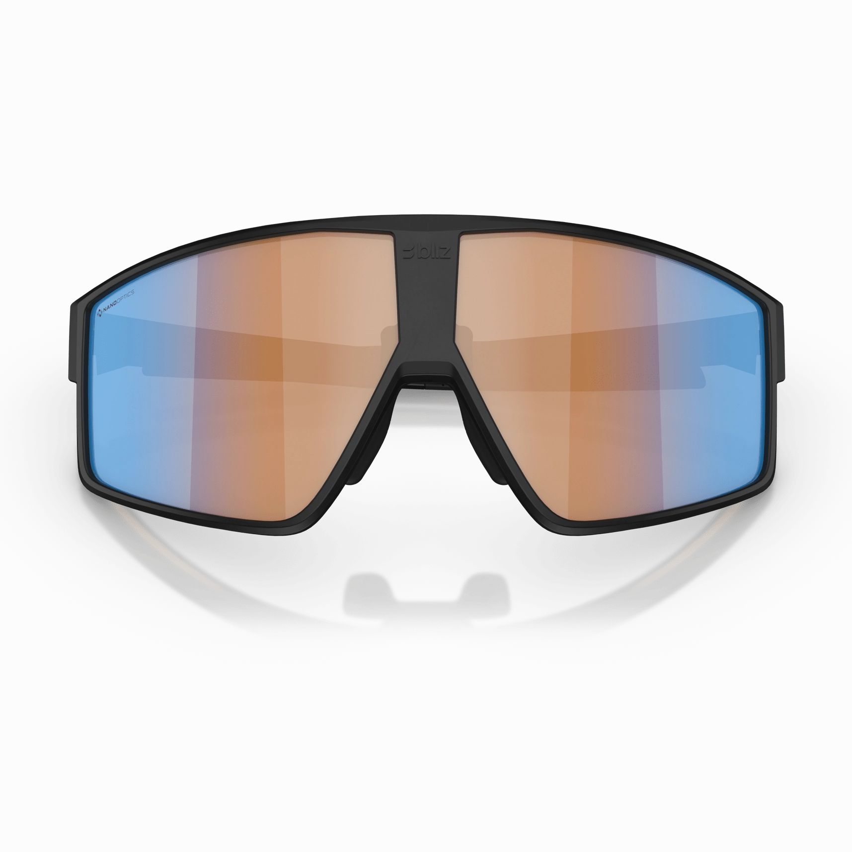 Bliz P002 sunglasses - Matt Black Coral-Orange Mirror Blue
