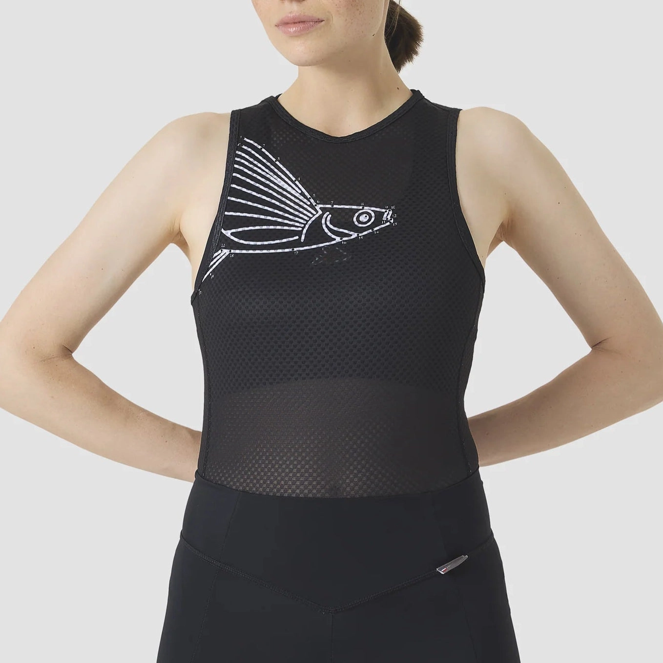 Cafe du Cycliste Liliane woman sleeveless base layer - Black
