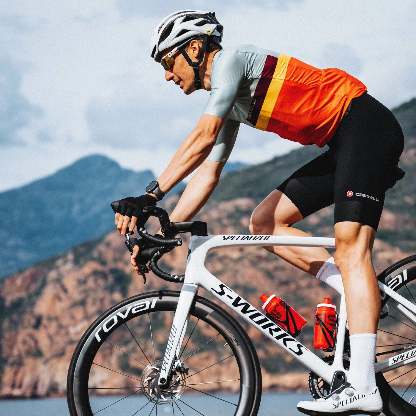 Castelli A Blocco jersey - Green orange