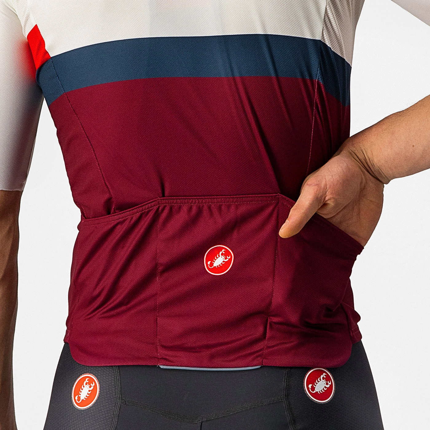 Castelli A Blocco jersey - White bordeaux