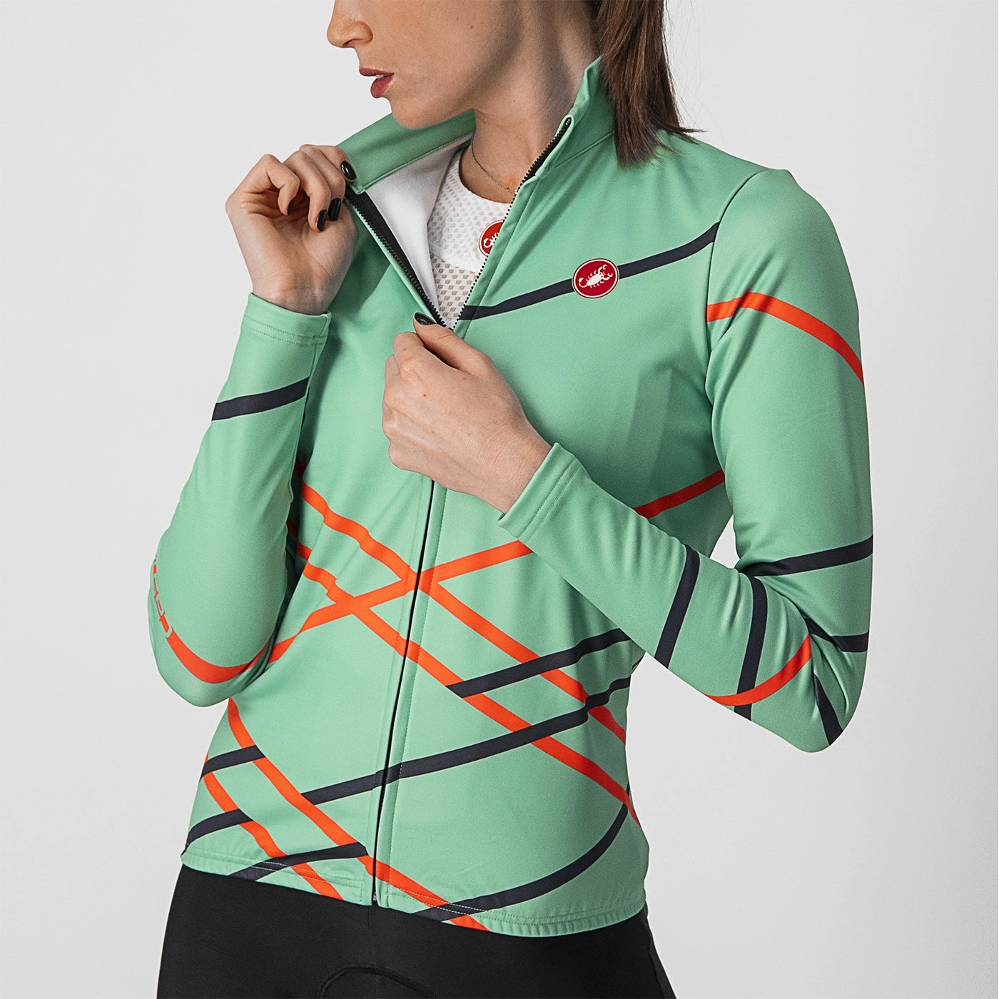 Castelli Diagonal woman long sleeves jersey - Green Water