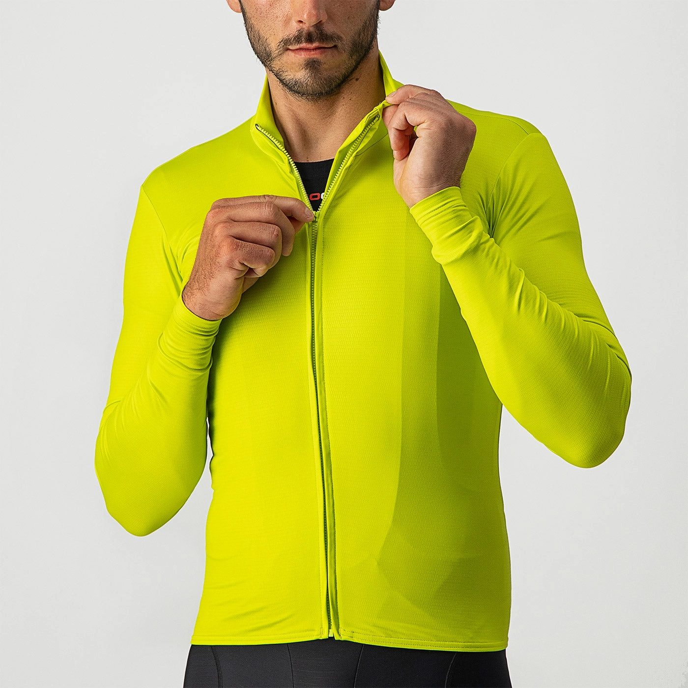Castelli Pro Mid long sleeves jersey - Yellow fluo