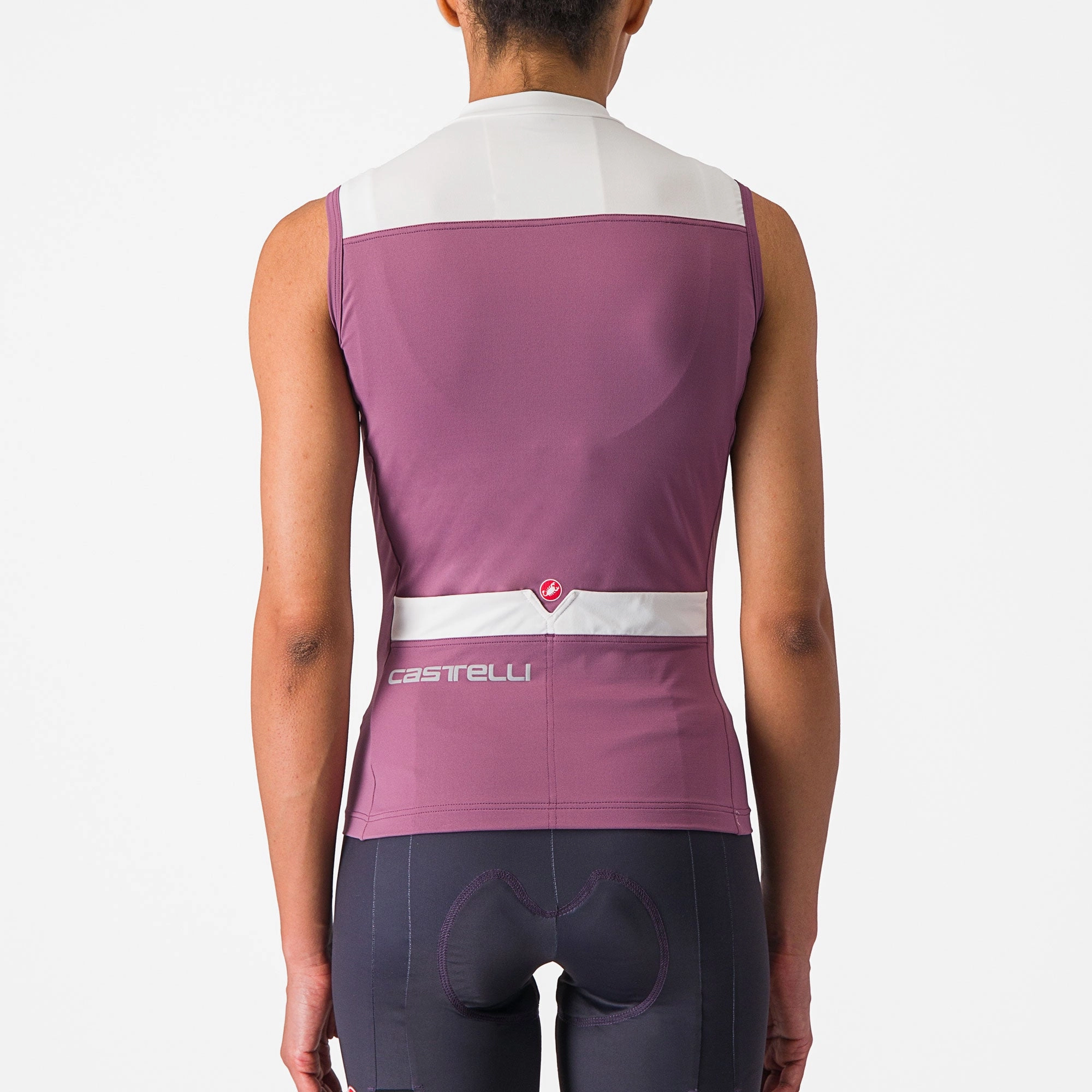 Castelli Solaris woman sleeveless jersey - White violet