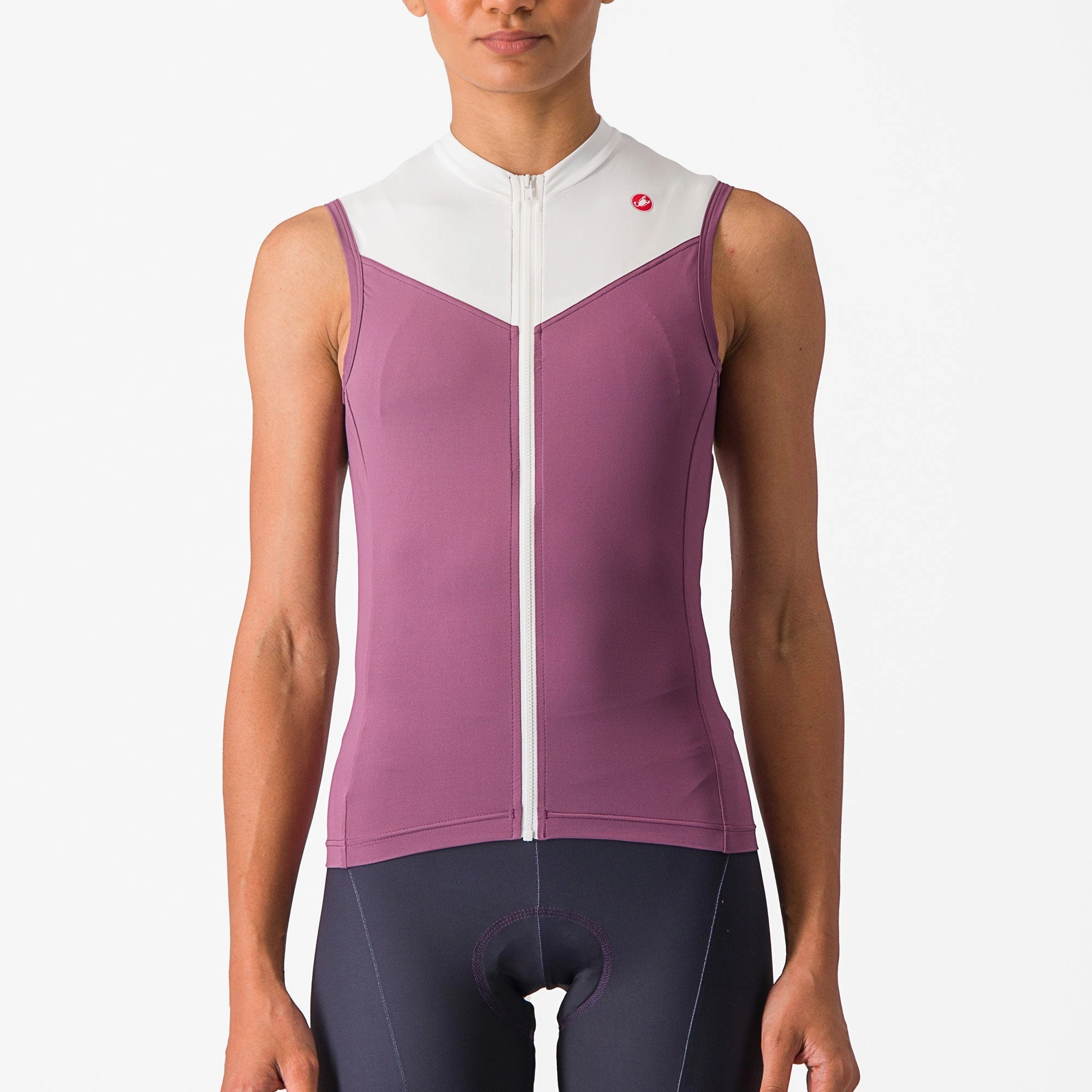 Castelli Solaris woman sleeveless jersey - White violet