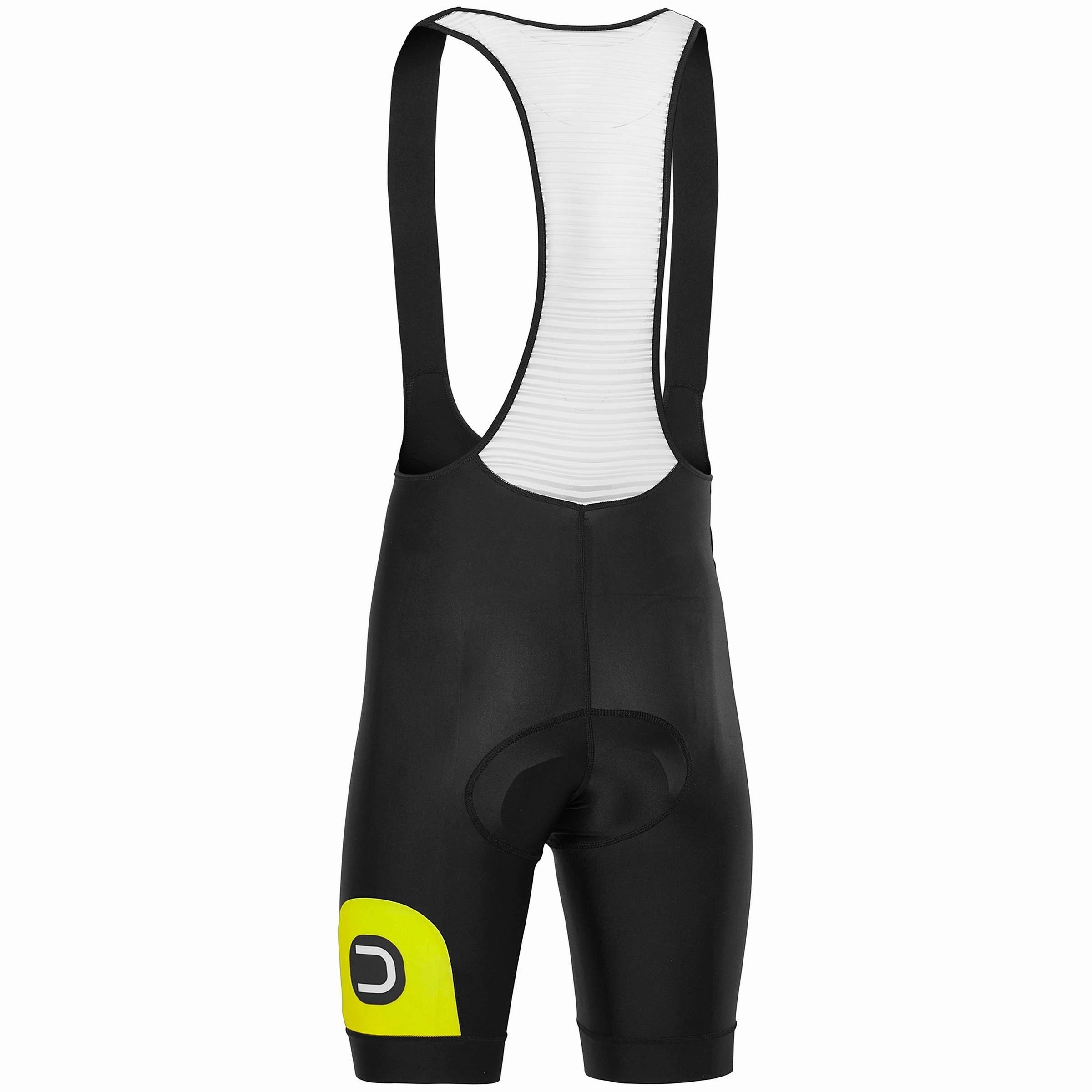 Dotout Tour Bibshorts - Black yellow fluo