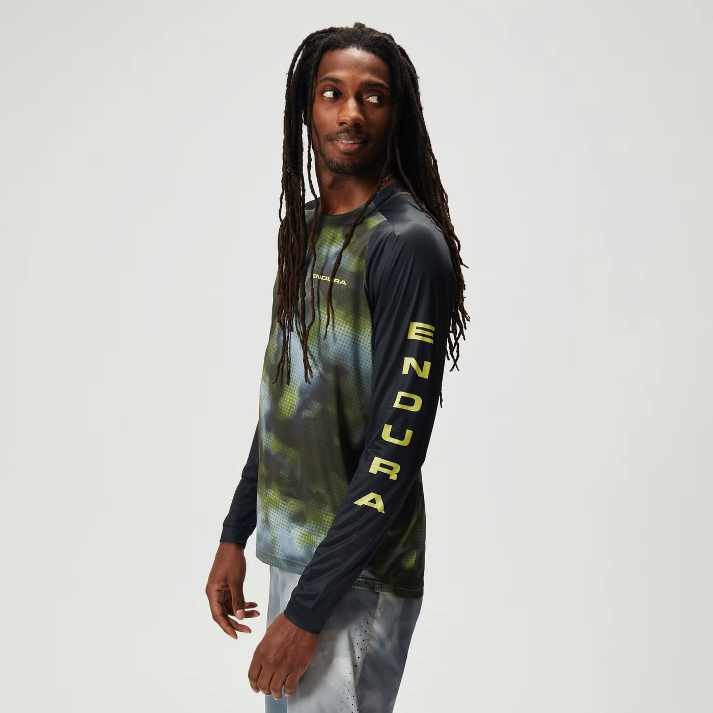 Endura Pixel Cloud LTD Long Sleeve Jersey - Green