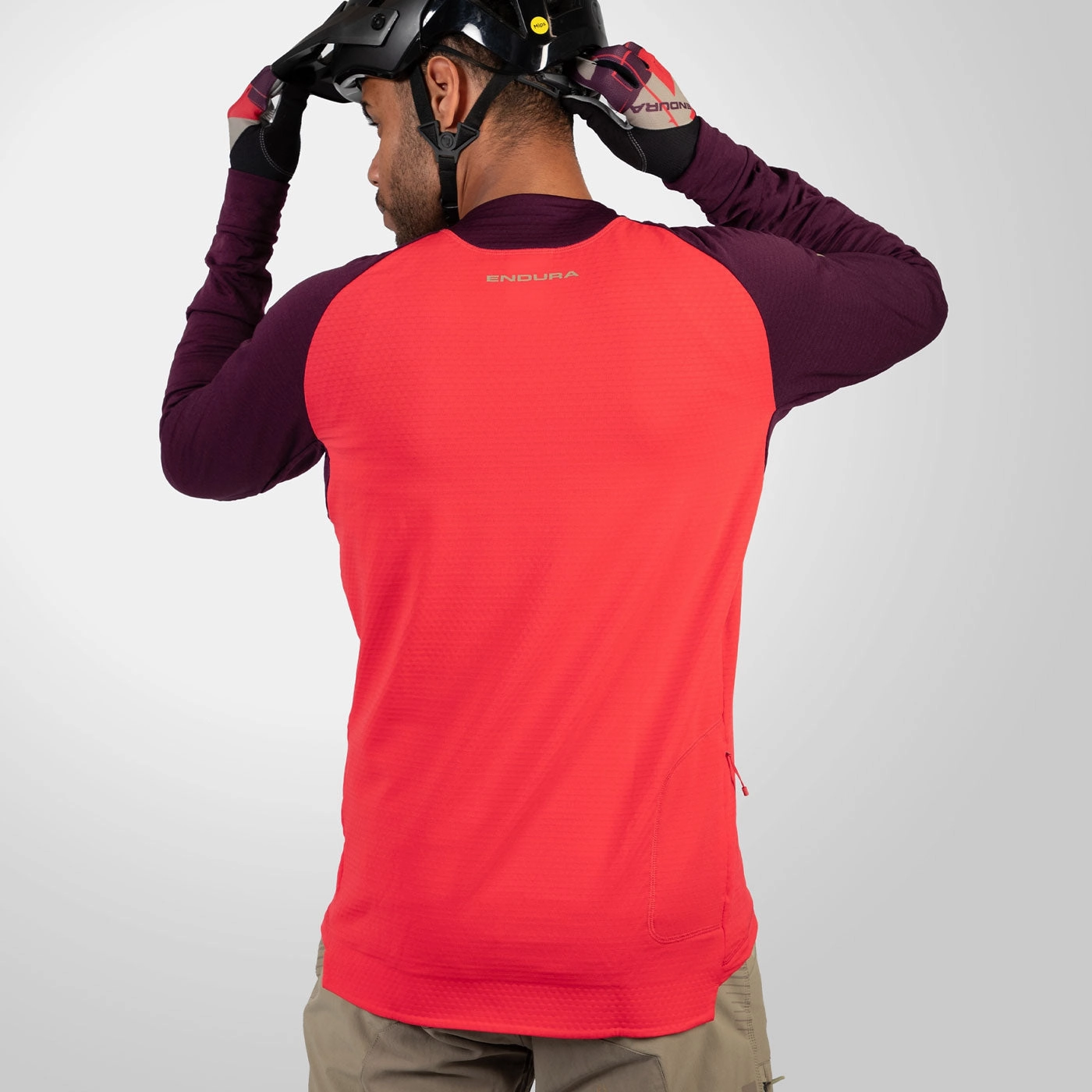 Endura Singletrack Fleece long sleeves jersey - Red violet