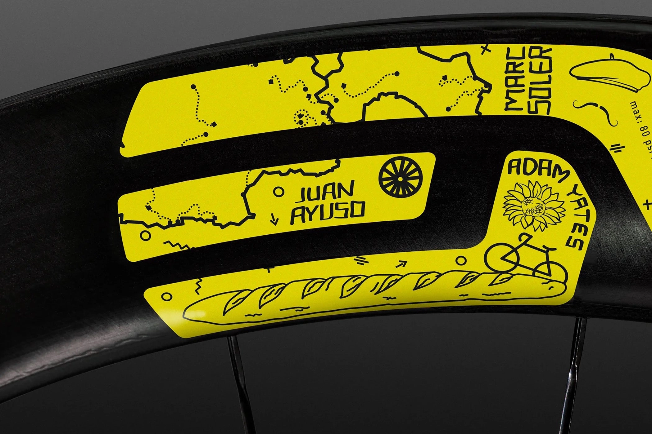 ENVE SES 4.5 Carbon Tubeless 700c Rear Wheel - 2024 Tour De France Edition
