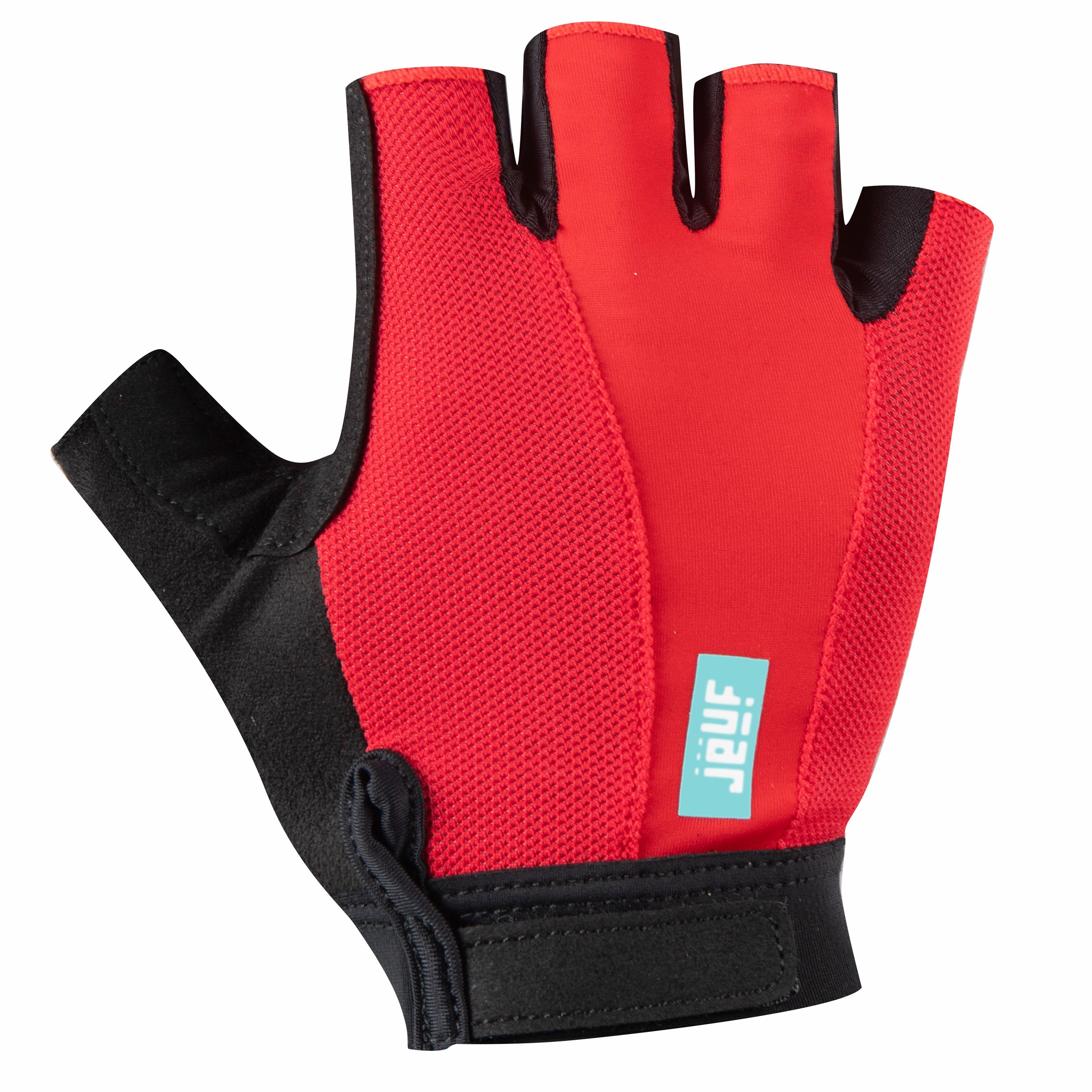 Juf Essential Solid Short Gloves - Black Red 