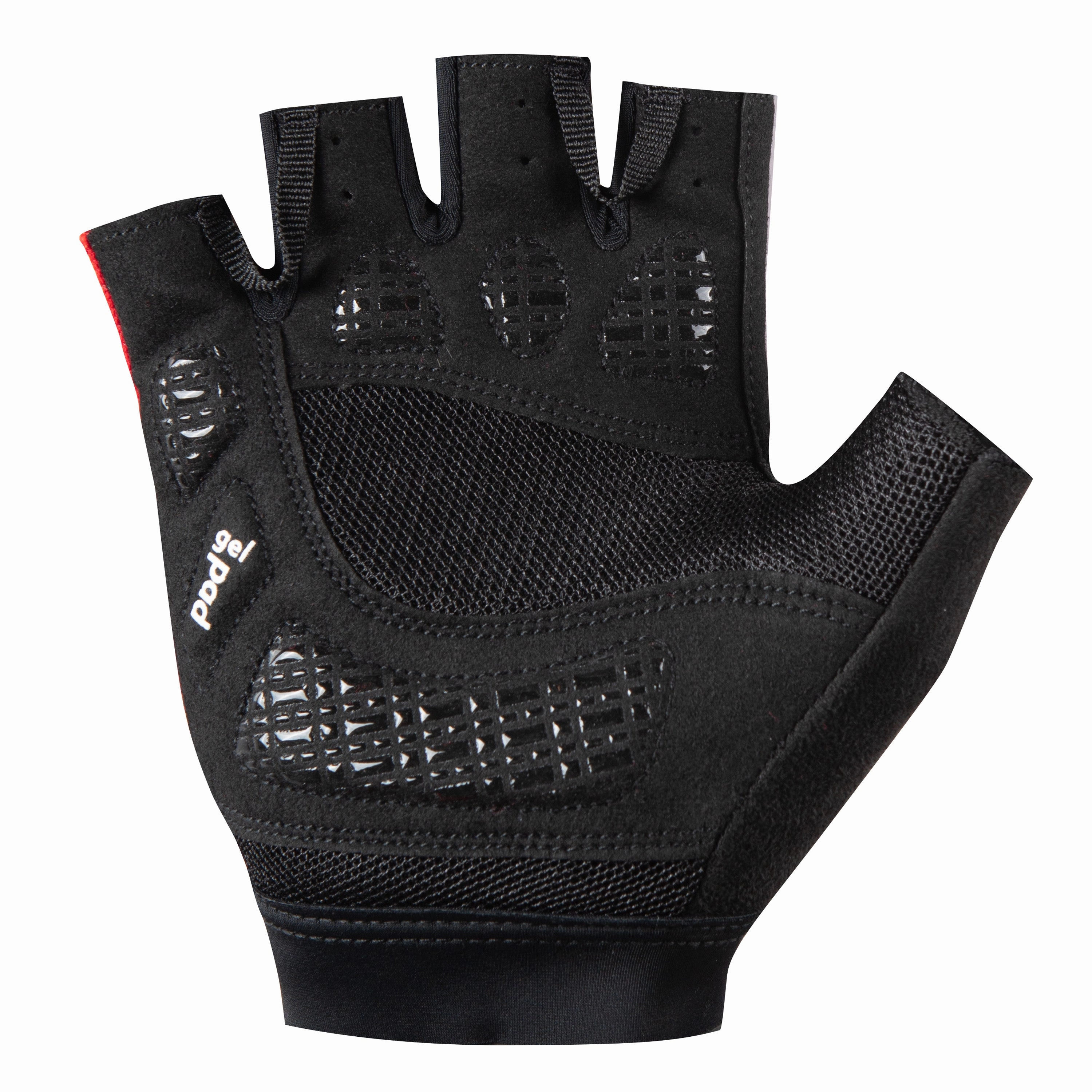 Juf Essential Solid Short Gloves - Black Red 
