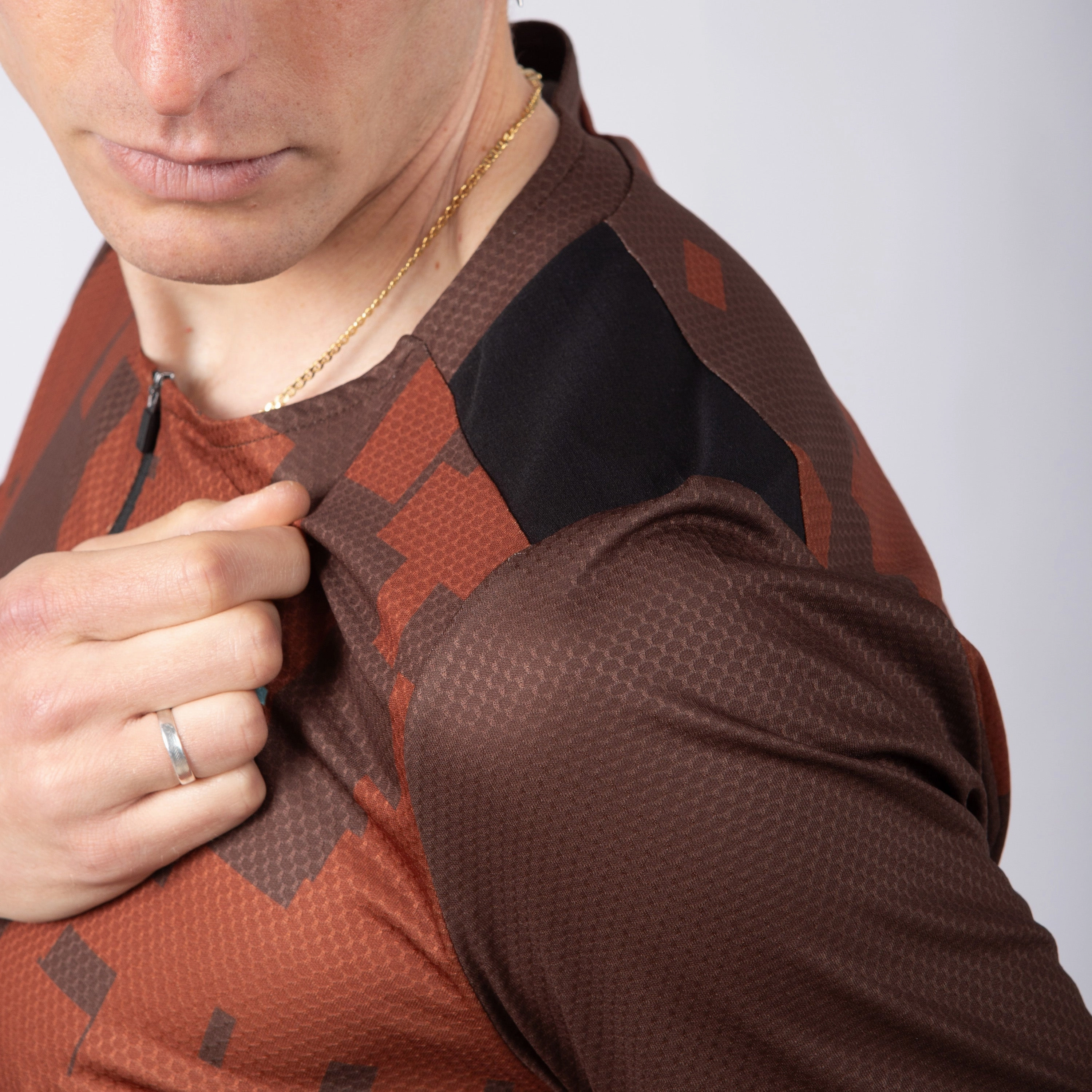 Juf Pro Gravel jersey with zip - Brown 