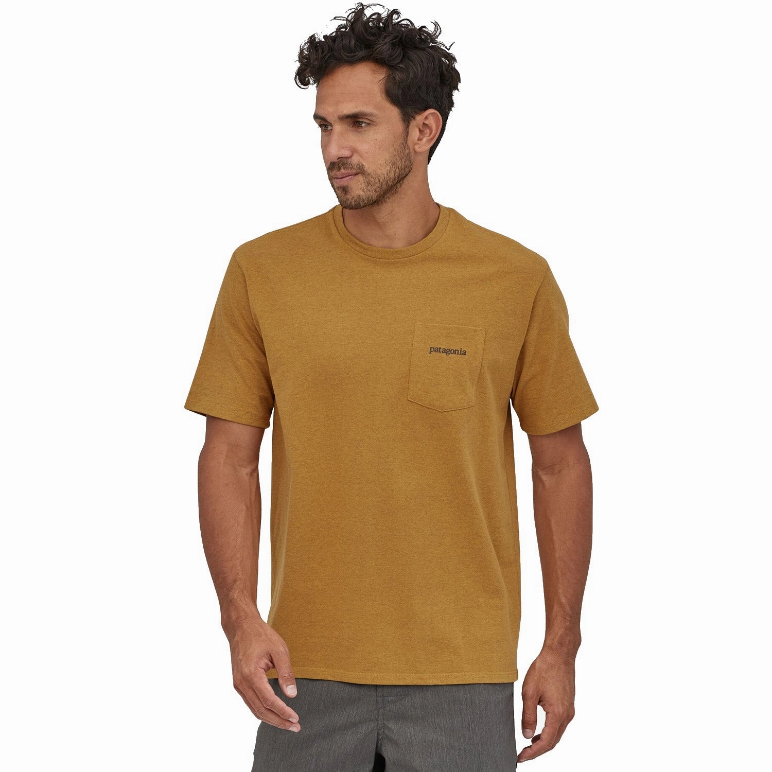 Patagonia Line Logo Ridge Pocket Responsibili T-Shirt - Yellow