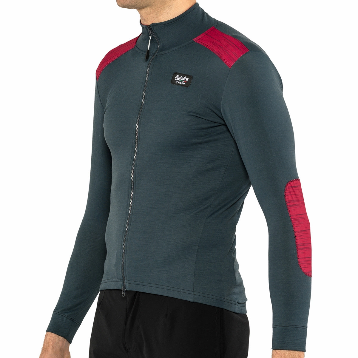 Pissei Lana Montalcino long sleeve jersey - Grey red