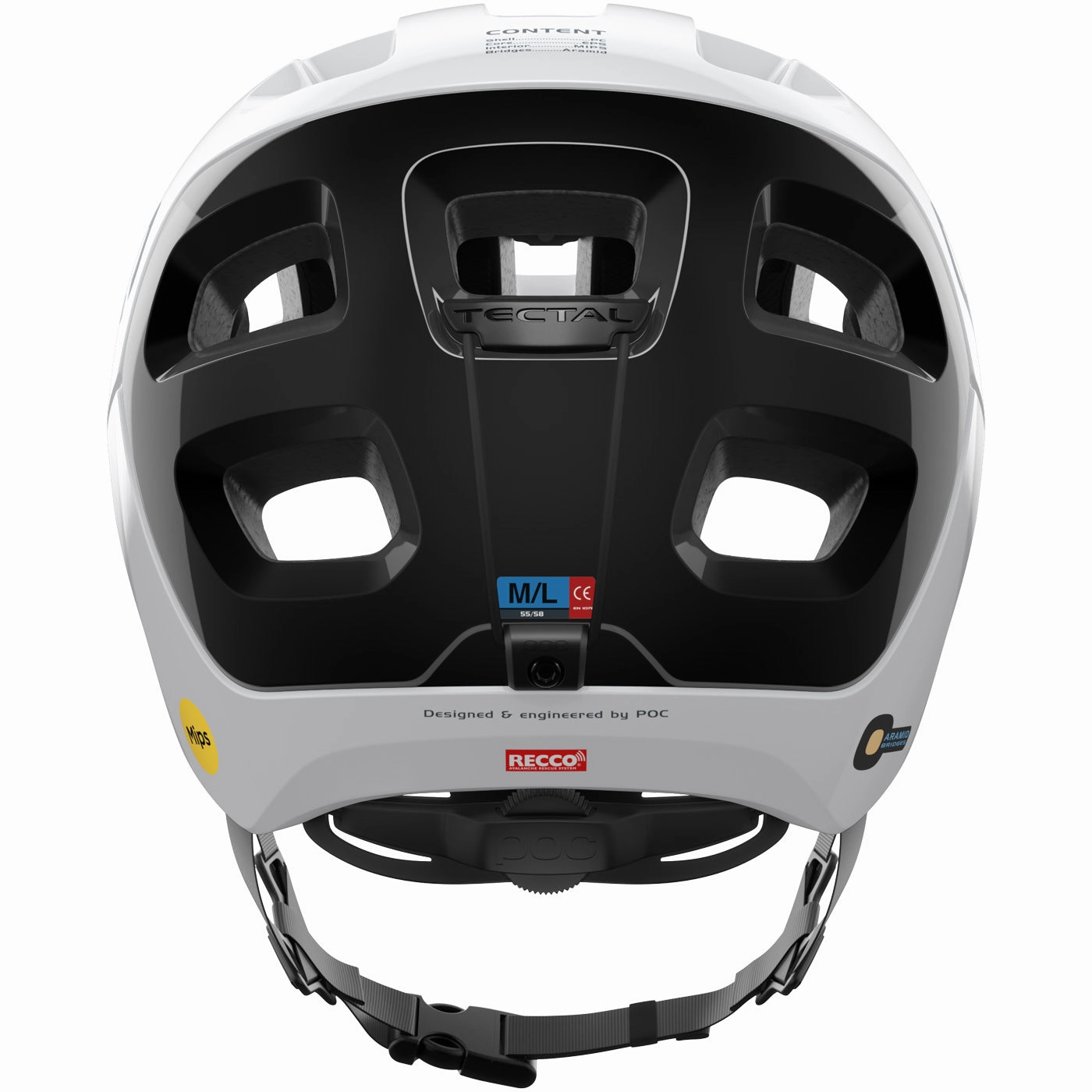 Poc Tectal Race Mips helmet - White black