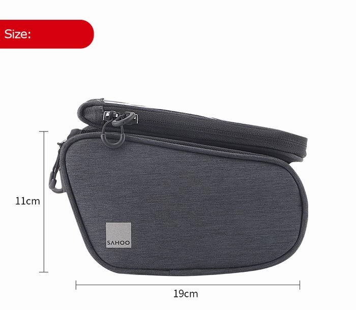 Sahoo Top Tube Double Sided Phone Holder Frame Bag 1.5L Grey