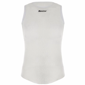 Santini Alpha sleeveless base layer - White