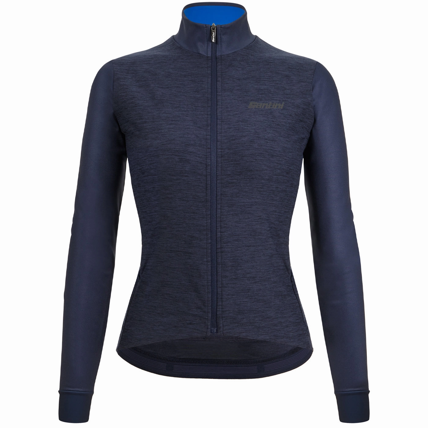 Santini Colore Puro long sleeves woman jersey - Blue