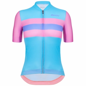 Women's jersey Santini Eco Sleek Bengal - Light Blue Pink
