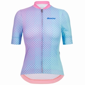 Women's jersey Santini Paws Shape - Light Blue