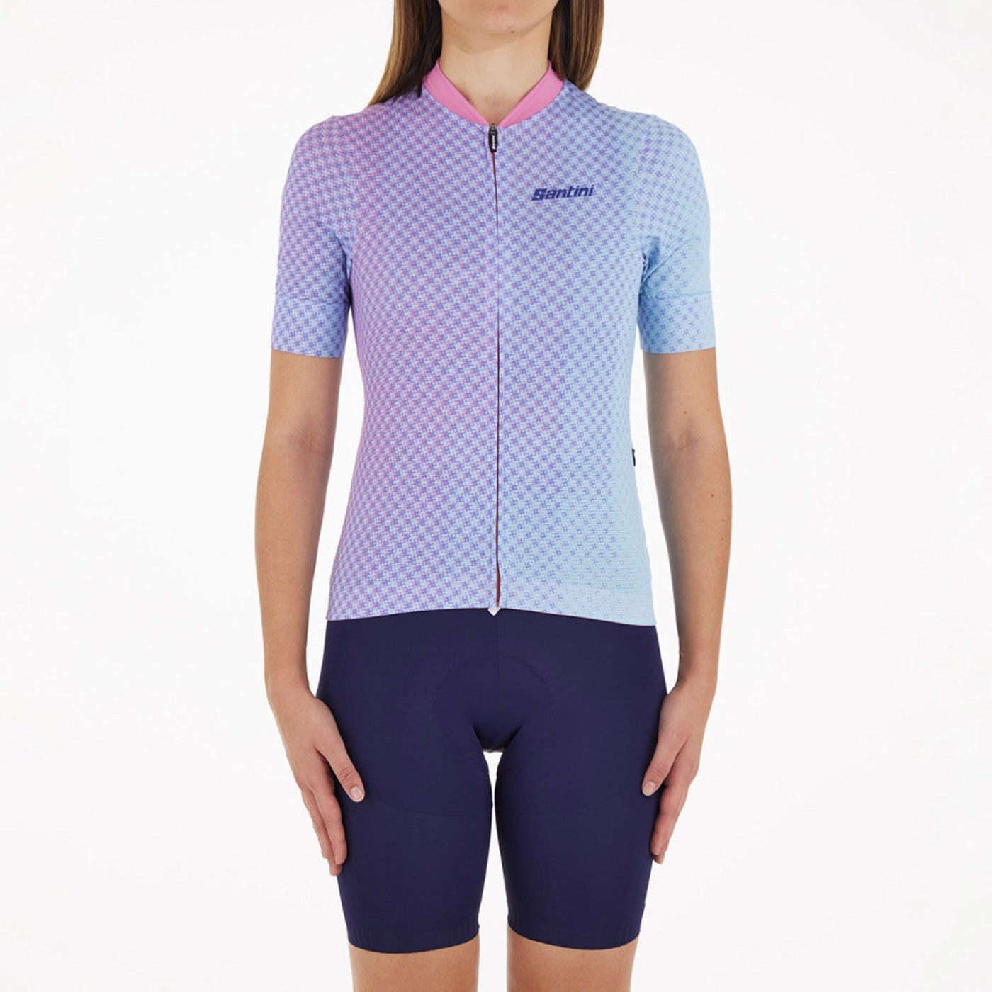 Women's jersey Santini Paws Shape - Light Blue