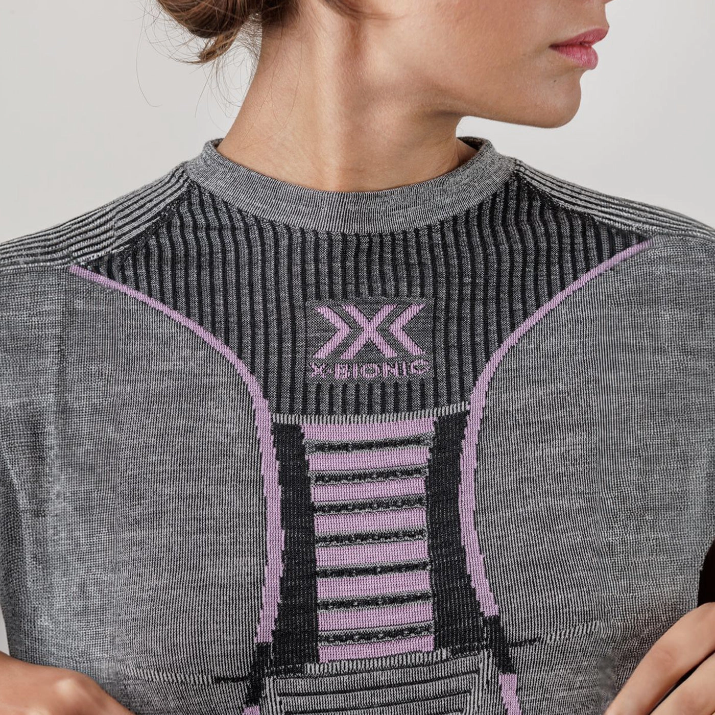 X-Bionic Apani Merino 4.0 women long sleeve base layer - Grey pink